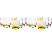 Glasmark KROSNO, set da 6 bicchieri con fondo colorato, bicchieri da long drink, bicchieri da acqua, bicchieri da succo, perfetti per casa, ristoranti e feste (Confezione da 2)