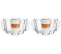 Glasmark Krosno - Set di 12 bicchieri, 250 ml, bicchieri in vetro con manico, orecchio colorato, bicchiere da bere, tazza, bicchiere in vetro con auricolare, lavabile in lavastoviglie