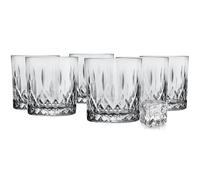 Glasmark Krosno - Set di bicchieri da whisky per whisky, rum, gin bourbon, da cocktail, idea regalo di compleanno, per uomini, amanti del whisky, accessori alcool, colore grigio, 6 x 280 ml