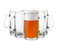 Glasmark Krosno - Set di bicchieri per birra, 0,5 litri, bicchieri da birra, boccale di birra, bicchieri per birra, bicchieri da birra artigianali, lavabili in lavastoviglie, 6 x 500 ml