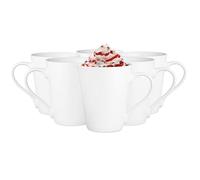Glasmark Krosno - Set di tazze in ceramica, 0,28 litri, in ceramica, per caffè, tè, tè, acqua, accessori da cucina, regali per compleanno, bianco, 6 x 280 ml