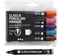 Glass and Porcelain Markers, Stroke Width: 1 - 3 mm, 6, Additional colours 31652