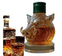 Glass Animal Decanter - Whiskey Wine Jug, Drinkware For Bourbon Brandy Tequila, Elegant Bar Decoration, Stylish Display | Home Living Room Shelf Cabinet Birthday Party Father's Day Gift