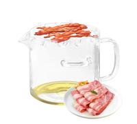 Glass Bacon Cooker - Microwave Cooking Pot 23,5 x 22,5 x 16 cm, Heat Resistant Cup | Bacon Tray Container For Oven Kitchen Picnic Barbecue Stove Cheese Breakfast Baking Grilling Meal Preparation