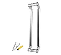 Glass/barn/Front Door Pull Handles,Double-Sided paired Door Handle, Stainless Steel Pole Hardware Set, Commercial Heavy Duty Push Pull Handles(Silver,80cm/31 1/2"-76cm)