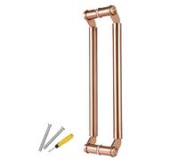 Glass/barn/Front Door Pull Handles,Double-Sided paired Door Handle, Stainless Steel Pole Hardware Set, Commercial Heavy Duty Push Pull Handles(Rose Gold,120cm/47 1/4"-116cm)