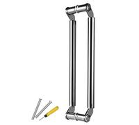 Glass/barn/Front Door Pull Handles,Double-Sided paired Door Handle, Stainless Steel Pole Hardware Set, Commercial Heavy Duty Push Pull Handles(Dark Grey,120cm/47 1/4"-116cm)
