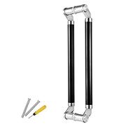 Glass/barn/Front Door Pull Handles,Double-Sided paired Door Handle, Stainless Steel Pole Hardware Set, Commercial Heavy Duty Push Pull Handles(Black,60cm/23 5/8"-56cm)