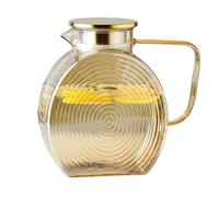 Glass Beverage Pitcher 2,5 L, Clear Drink Pitcher with Stainless Steel Lid, Frigorifero Friendly Kettle for Coffee, Juice, Milk, Cold Drinks, Home, Kitchen, Workplace, Garden Use