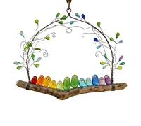Glass Bird Sculpture, Colorful Perch Design, Handmade Nature Artwork, Decorative Branch Accent, for Home Patio Yard Balcony Window Shelf Room Nature Enthusiasts Gift Celebration Display Use