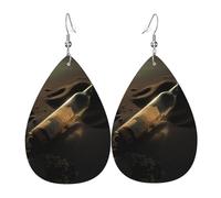 Glass Bottles On The Beach Orecchini Da Donna Moda Orecchini In Pelle Stampato Orecchino In Pelle Per Decorazioni Donne Feste