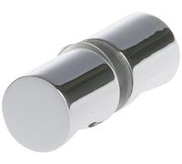 Glass Com SK2 C Coppia di Pomoli a Sezione Cilindrica, Cromo Lucida, 30 mm
