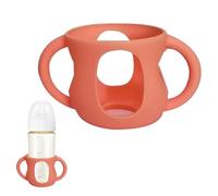 Glass Kids Bottle - Silicone Nursing Sleeve, Protective Handle Cover | Shockproof Anti Drop Dishwasher Safe Accessory, Breakage Resistant Feeding Bottlee Holder With Ergonomic Grip Design