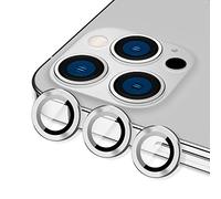 Glass-M [3 Pezzi] Pellicola Protettiva per Obiettivo Fotocamera per iPhone 13 PRO/iPhone 13 PRO Max, Anello Cerchio Lente Vetro temperato Protezione della Fotocamera Anti graffio (Argento)