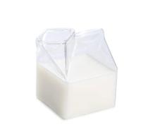 Glass Milk Cup Creative Milk Cup Glass Milk Carton Mini Creamer Pot Transparent Coffee Cup Wine Glass Glass Water Cup Tea Cup