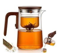 Glass Pot,Magnetic Tea Pot with Infusers,Water Separation Glass Teapot with Wooden Handle,One-Click Tea Drinking with Filter for Loose Teas & Blooming Teas (800ml/28Oz)