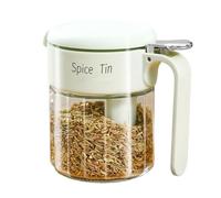 Glass Seasoning Container 400ml With Spoon for Salt Sugar Storage Kit