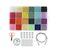 Glass Seed Beads, Letter Beads with Lobster Clasp Elastic Cords, Open Jump Ring And Packaging Box, Used for Jewelry