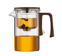 Glass Tea Pot - Safe Large Tea Pot, Tea Pot Infuser | Glass Tea Pot Teapot Kettle With Strainer, Water Separation Loose Leaves Teapots Wooden Handle For Tea, Living Room, Restaurant, Kitchen