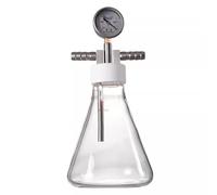 Glass Vacuum Chamber, Resin Bubble Remover/Degassing Chamber Kit, Vacuum Degassing Chamber, with Stainless Steel Vacuum Gauge, 2L Capacity, Good Sealing, for Silicone and Epoxies, Art Crafts