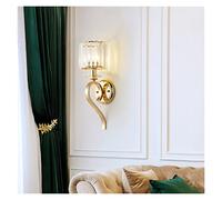 Glass Wall Lamp Luxury Copper Indoor Wall Light Decor LED Nordic Sconce for Dining Living Room Bedroom Restroom Aisle Stair (Color : Dia15cmH52cm-WarmWhite) (Dia15cmh52cm)