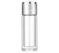 Glass Water Bottles, Double Layer Water Bottle, Leak Proof Reusable Tea Cup with Insulated Double Wall Design, Portable Travel Mug for Home Desk Office Daily Use, Hot Cold Beverage Container