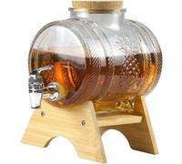 Glass Wine Barrel with Dragon Head Ginseng Soaking Wine Bottle Blending Wine Barrel Brewing Juice Can Sealed(Small)