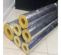 Glass Wool Self Adhesive Pre Slit Tube Cover, Aluminum Foil Self-Adhesive Insulation Pipe, Fireproof and High Temperature Resistant(ID273MM/THK50MM)