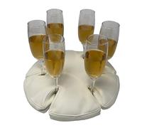 Glass Anchor - Il porta bicchieri da vino bello per barche, picnic, festival, campeggio, camper. Colore: pelle bianca. Può contenere 6 bicchieri. Nessun fissaggio necessario. Stop The Spills!