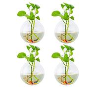 Glasseam Fioriere in vetro da appendere alla parete, 4 pezzi, forma sferica, terrario, contenitore con pietre colorate da 120,2 g, per interni ed esterni, per casa, giardino, ufficio, matrimonio