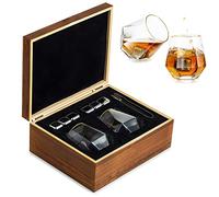 Glasseam Set Regalo In Vetro E Pietre Per Whisky, Bicchiere Personalizzato Con Scatola Per Rum Per Uomo, Rock Per Vino, Vodka, Gin, Anniversario Di Matrimonio, Compleanno