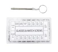 Glasses Tool Repair Kit, Sunglasses Screw Set, 4.25x2.56x0.51 Inches, Precision Screwdrivers, Stainless Steel Hardware for Eyeglasses, and Small Electronics Maintenance, White