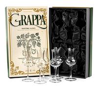 GLASSIQUE CADEAU Bicchieri di Cristallo per Grappa e Cordiali | Set di 6 | Piccoli 90 ml Bicchieri per Liquori a Stelo Lungo per Liquore, Drink Dopo Cena, Aperitivo, Digestivo | Calici Italiani a