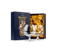 GLASSIQUE CADEAU Bicchieri grandi da 620 ml per brandy e cognac | Set di 2 | Ciotole giganti a stelo corto | Bicchieri da bere e degustare per Armagnac