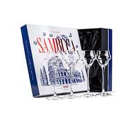 GLASSIQUE CADEAU Bicchieri in cristallo per sambuca, cordiale, digestivi con stelo lungo, per sorseggiare bevande dopo cena, set di 4 bicchieri alti da 85 g, per aperitivi, amaro, liquori, liquori