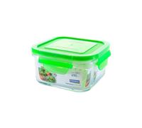Glasslock Classic - Contenitore ermetico quadrato da 0,5 l in vetro temperato. Verde