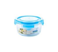 Glasslock Classic - Contenitore ermetico rotondo da 0,4 l in vetro temperato. Blu