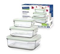Glasslock (GL-135, 1x 400ml, 1x 1000ml, 1x 2000ml) Contenitore quadratro per alimenti in vetro - Tipo di microonde