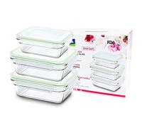 Glasslock (GL-1420, 1x 480 ml 2X 970 ml Contenitore Rettangolare per Alimenti in Vetro - OvenType (Tipo Forno)
