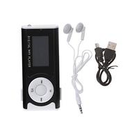 GLASSNOBLE Lettore Musicale, Mini Schermo LCD in Alluminio USB da 32 GB Micro SD TF Card Design con Clip per Musica Digitale Lettore MP3 Nero