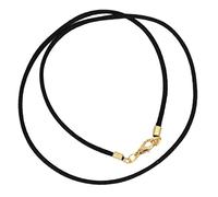 GlassOfVenice Collana con Cordoncino di Seta Satinato Nero per Pendente con Chiusura in Oro o Argento - Cordoncino di Seta per Gioielli