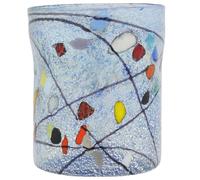 Glassofvenice Murano bicchiere - Millefiori blu argento