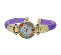 GlassOfVenice Orologio Bracciale Millefiori Murano - Oro Viola Multicolor