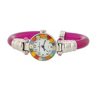 GlassOfVenice Orologio Murano Millefiori Bangle - Argento Magenta Multicolor