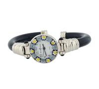 GlassOfVenice Orologio Murano Millefiori Bangle - Argento Nero