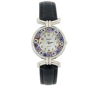 GlassOfVenice Orologio Murano Millefiori Con Cinturino In Pelle - Nero