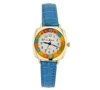 GlassOfVenice Orologio Murano Millefiori Quadrato Con Cinturino In Pelle - Blu Multicolor