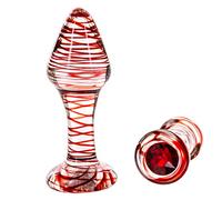 GLASSVIBRATIONS - Dildo di vetro - Plug di vetro Rubin