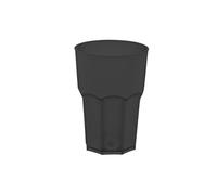 GLASSY CUP® 480 ml nero trasparente - Bicchiere in plastica infrangibile effetto vetro - senza BPA, lavabile in lavastoviglie, riutilizzabile, ideale per cocktail, caipi, feste, campeggio e attività