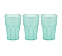 GLASSY CUP 480 ml verde trasparente - bicchieri in plastica infrangibile effetto vetro - senza BPA, lavabili in lavastoviglie, riutilizzabili, ideali per cocktail, caipi, feste, campeggio e attività
